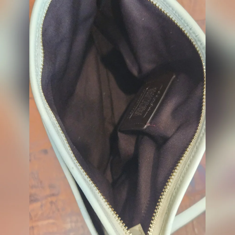 Coach F29210 Signature Leather Shoulder Bag Beige White Crossbody - Picture 9 of 10